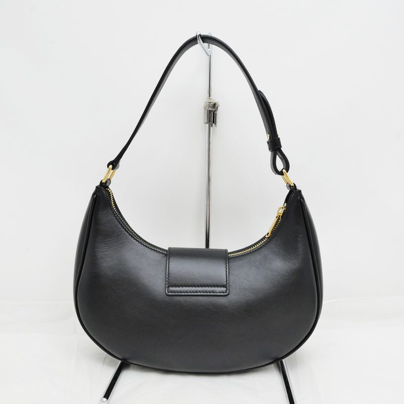 Celine Ava Medium Triomphe Shoulder Bag Black Gold Hardware Shoulder