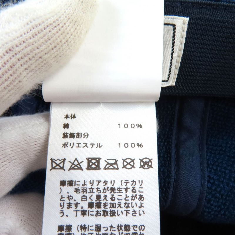 Hermes Davis 100% Cotton Funny Ice Cream Pile Cap With Logo Patch Navy S Made