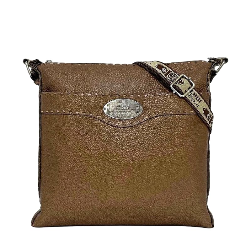 Fendi Shoulder Bag Brown Selleria 8bt092