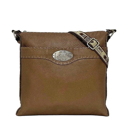 Fendi Shoulder Bag Brown Selleria 8bt092