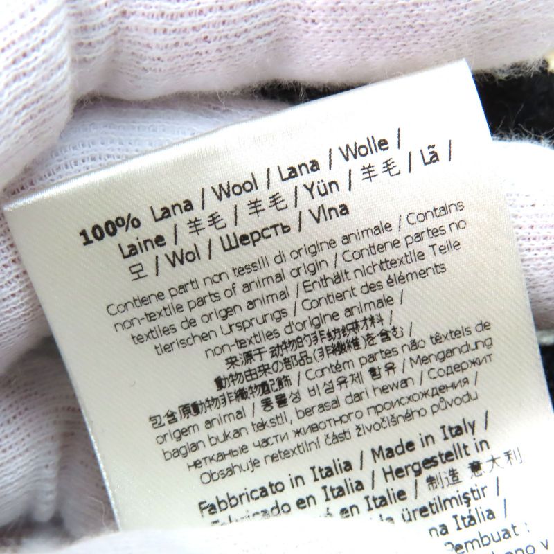 Fendi Fzz489 100% Wool FF Motif Total Pattern Crew Neck Long Sleeves Knit