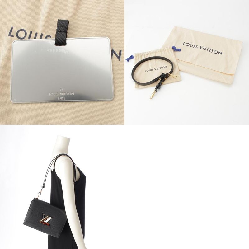 Louis Vuitton Twist MM Epi Chain LV Logo 2way Handbag M58715 Black