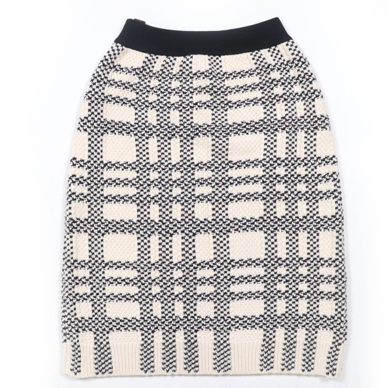 Louis Vuitton 22AW Wool Cotton Cashmere Blend Monogram Tag Knit Skirt Tight