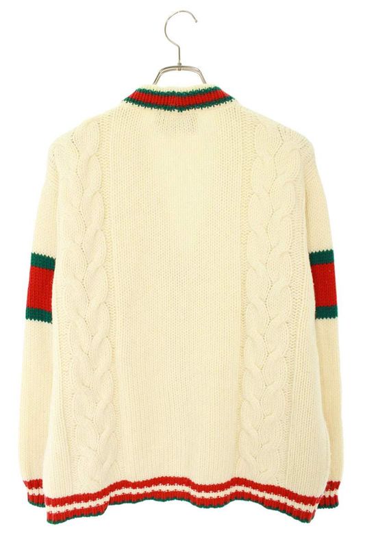 Gucci 21AW 497037 X1561 Oversized Cable Knit Cardigan Men's XS