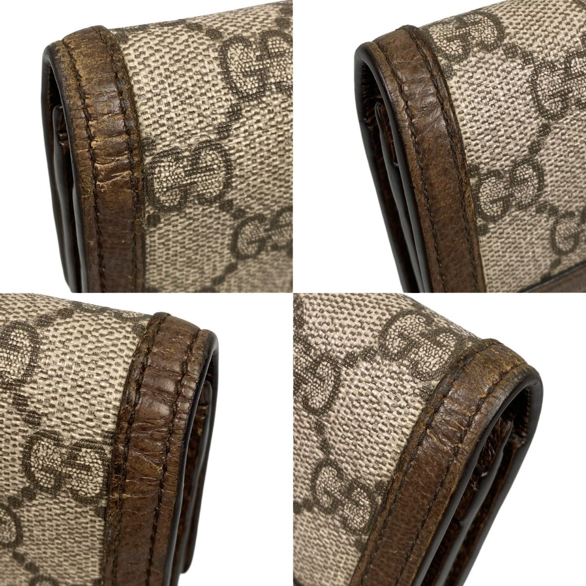 Gucci Ophidia GG Continental Wallet Sherry Line GG Supreme Long Wallet