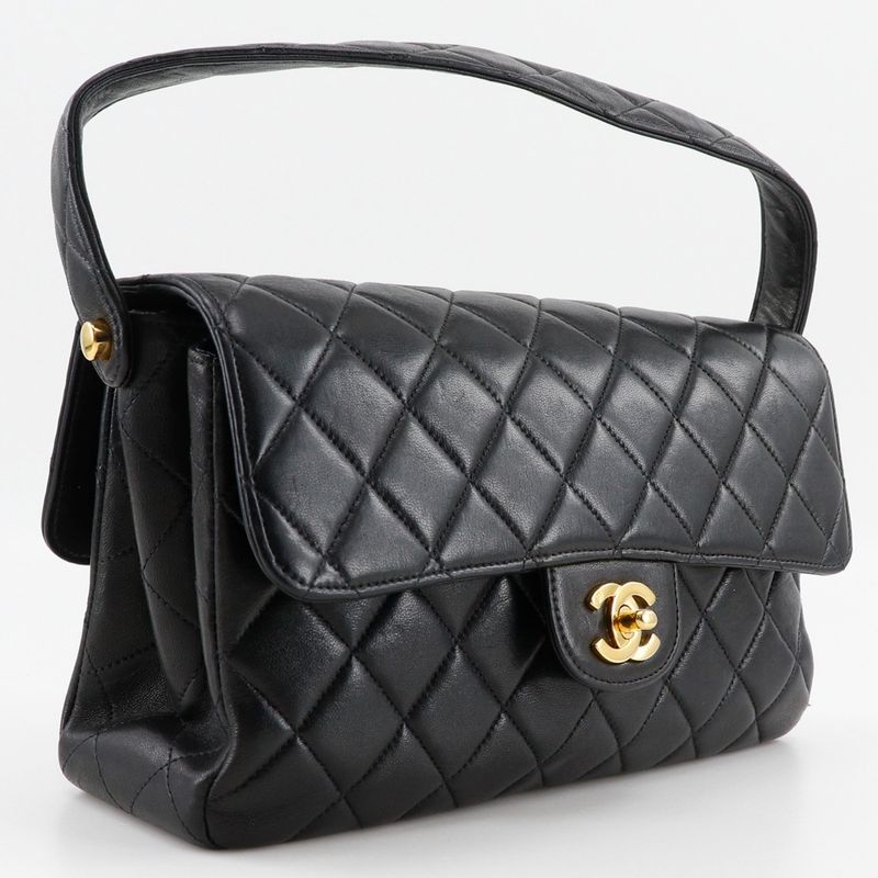 Chanel Double Face Matelasse Lambskin Black Ladies Handbag
