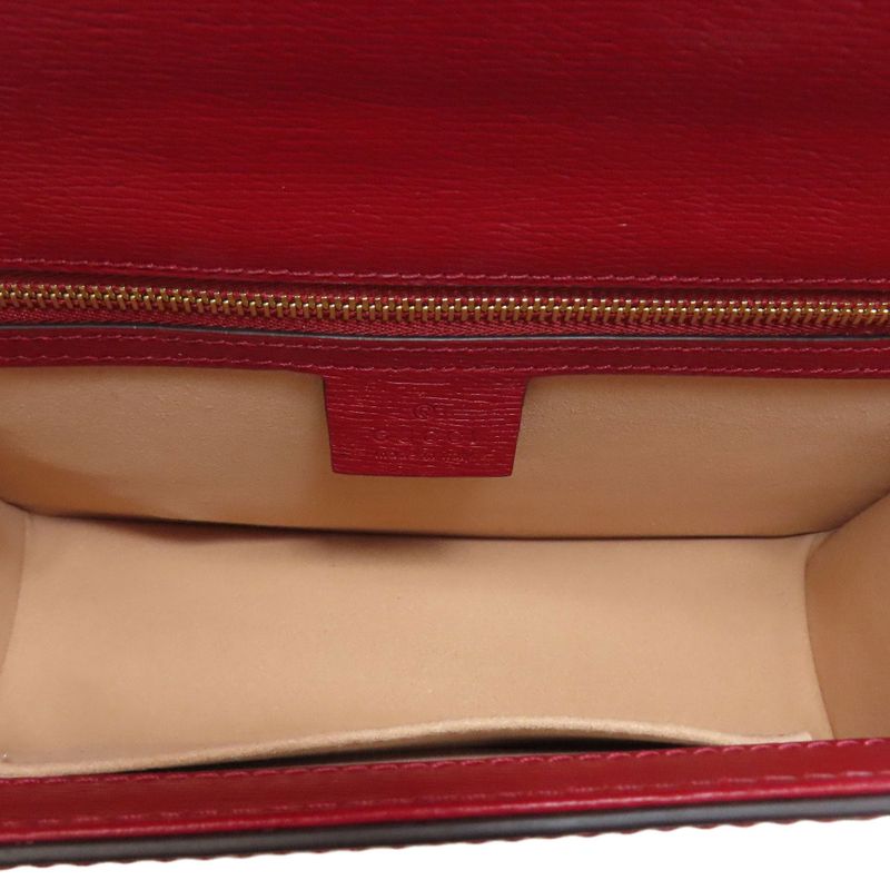 Gucci 524405 Sylvie GG Shoulder Bag Leather Women