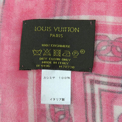 Louis Vuitton M78730 100% Cashmere Fringed Logo Design Large Size Stole Shawl