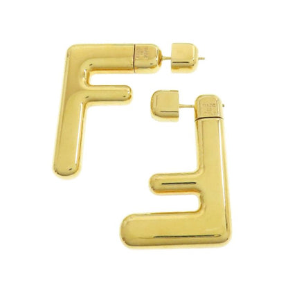 Fendi FF Logo Earrings Metal Ladies