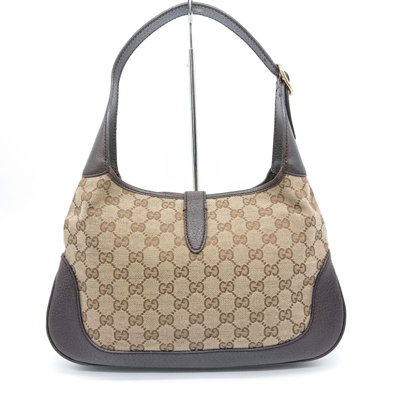 Gucci Hobo New Jackie Sherry Line GG Canvas Handbag Leather Beige Brown