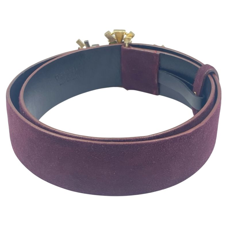 Chanel Gripore Belt Coco Mark Suede Purple