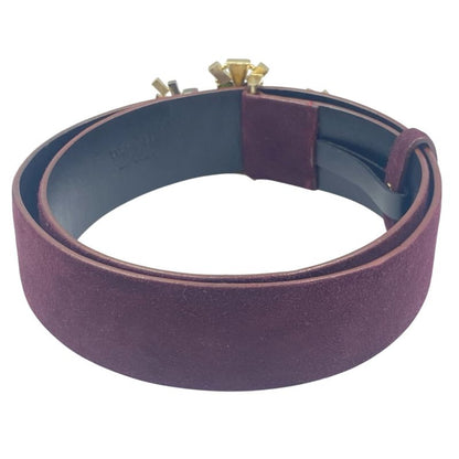 Chanel Gripore Belt Coco Mark Suede Purple