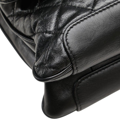 Chanel Coco Mark Matelasse Crossbody Chain Shoulder Bag Black Leather Women