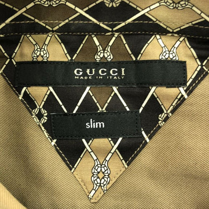 Gucci Slim Fit Button Down Shirt 219366 Z0868 Brownish 40