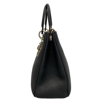 Dior/christian Dior Tote Bag Diorissimo Black Leather