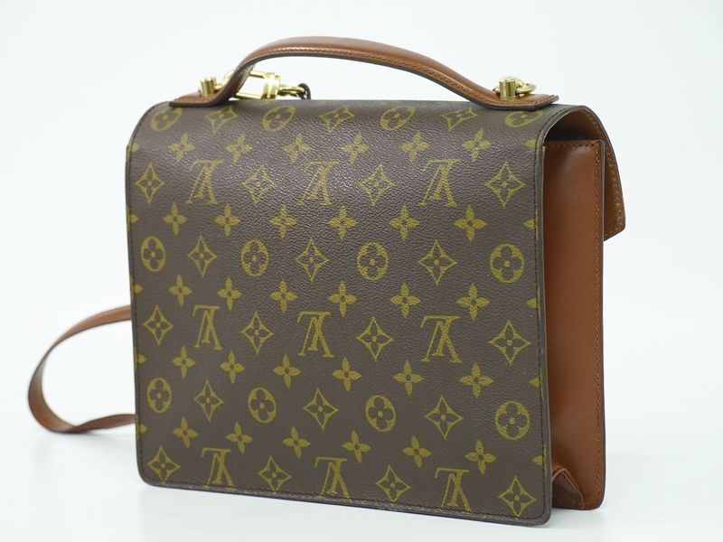 Authentic Louis Vuitton LV Monogram 2WAY Shoulder Bag Handbag Brown M51185