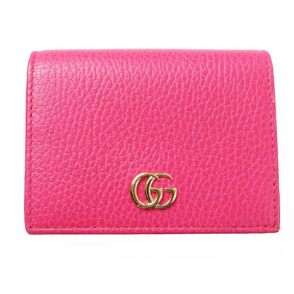 Gucci 456126 GG Marmont Leather Mini Wallet/bifold Wallet Shocking Pink Gold