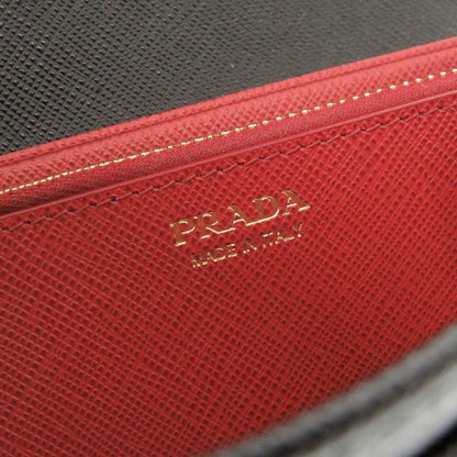 Prada Saffiano Leather Black Long Wallet Bifold Long Wallet Black 0301 Prada