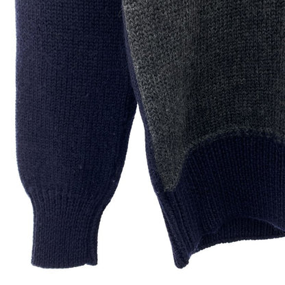 Bottega Veneta | Wool Bicolor Crewneck Knit | 46 | Navy Gray | Men's