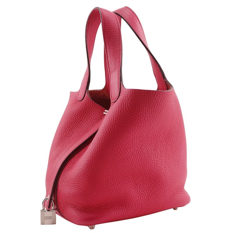 Hermes Picotin Lock 18 PM Taurillon Clemence Rose Extreme Pink C Ladies Handbag