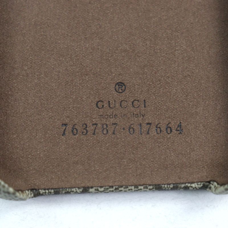 Gucci 763787 GG Supreme Canvas Current Ophidia GG Logo Iphone 15 Case Beige