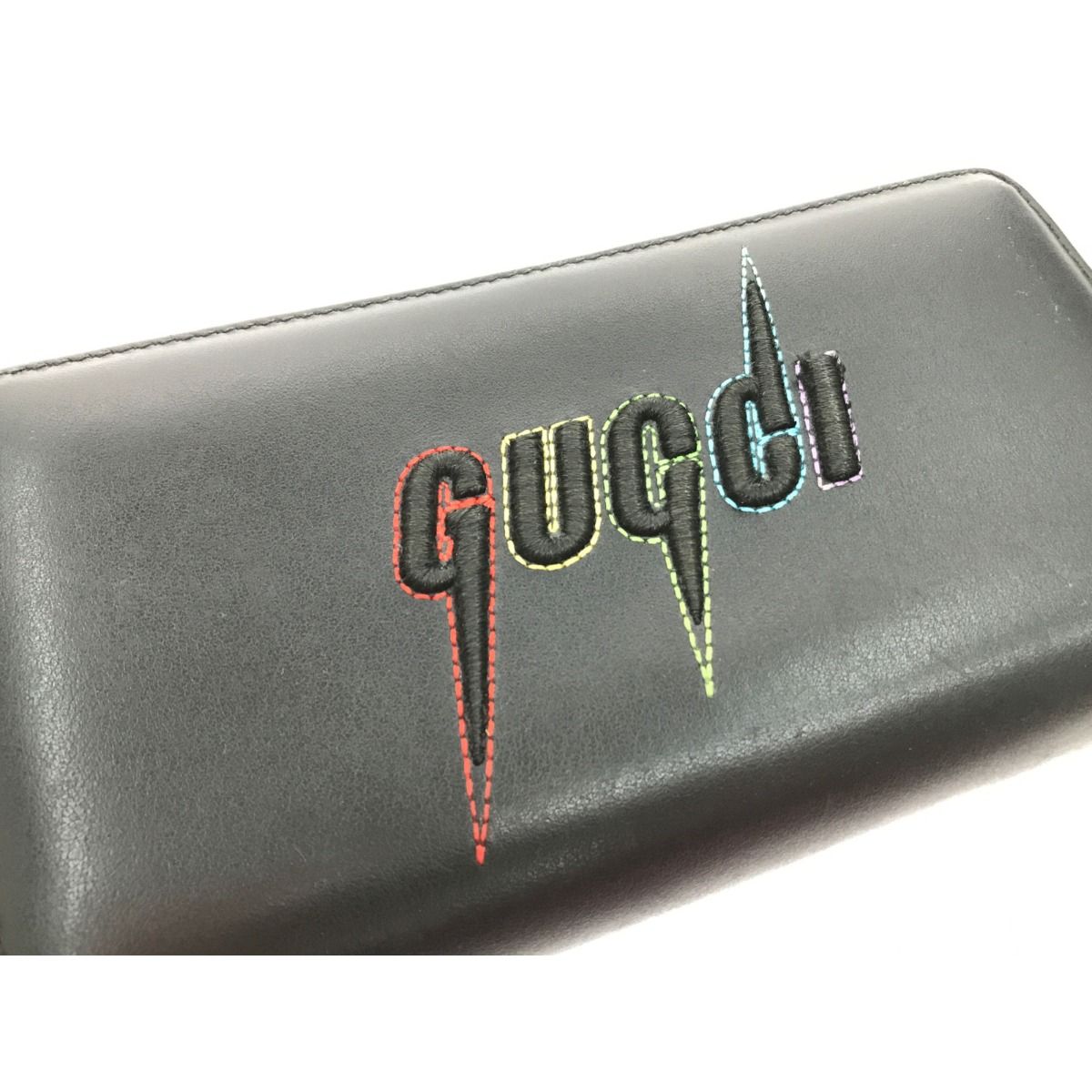Gucci Blade Logo Long Wallet 597677 Black