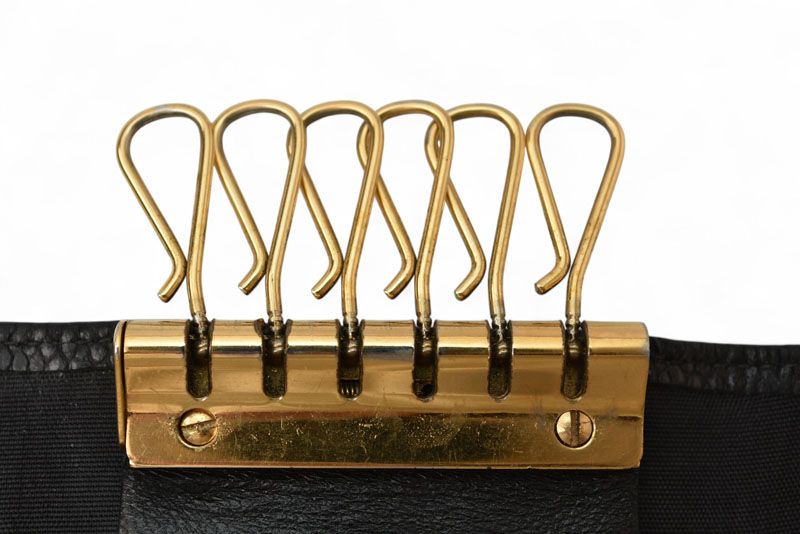 Chanel Key Case Chanel 6-slot CC Mark Caviar Skin Black Gold Hardware