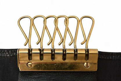 Chanel Key Case Chanel 6-slot CC Mark Caviar Skin Black Gold Hardware