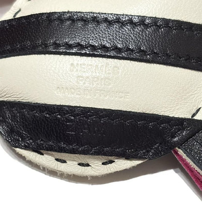 Hermes Key Holder (charm ) - Black White And Pink Zebra