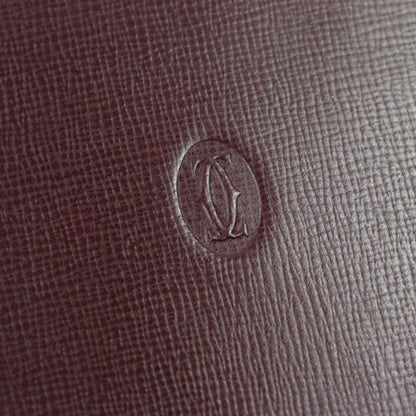 Cartier Must Line Leather Logo Engraved Bifold Long Wallet Billfold Long Wallet