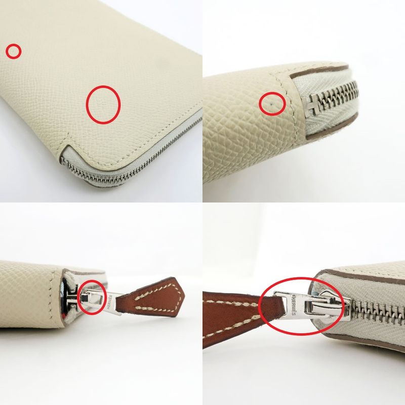 Hermes Azap Long Silk-in Epson Cles Silver-hardware D Engraved Ivory-lea
