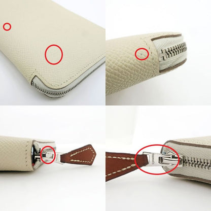 Hermes Azap Long Silk-in Epson Cles Silver-hardware D Engraved Ivory-lea