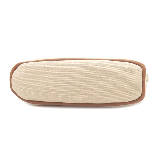 Hermes Pouch Bolide Pouch Mini Cotton Natural and Orange Silver Hardware Never