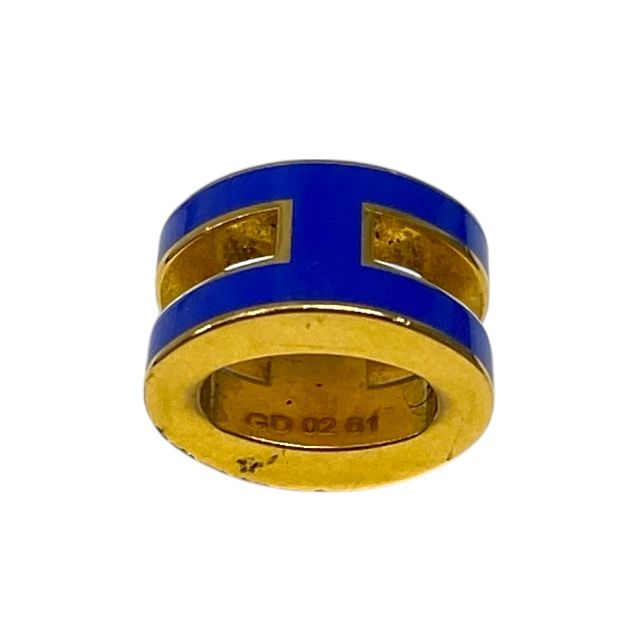 Hermes Mini Pop Ash H Necklace Pendant Top Charm H Logo Gold Blue Hermes Ladies