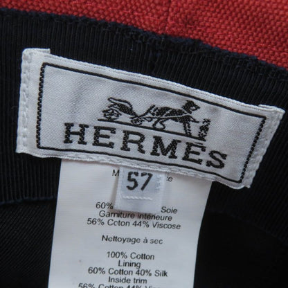 Hermes Serie Hardware 100% Cotton Canvas Hat Orange 57 Made In France Genuine