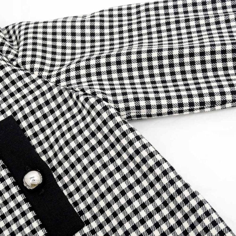 Gucci Tweed Jacket Size 40 White Navy Red 660820 Long Sleeve Women's