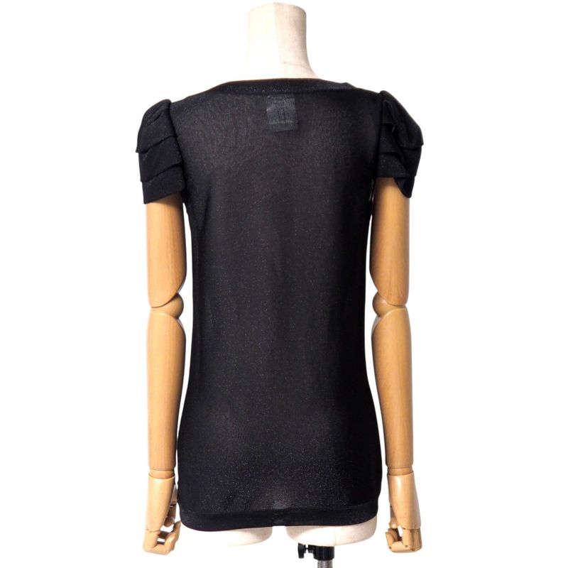 Chanel Blouse Size 36 09P Puff Sleeves French Sleeves Short Sleeves Pleated