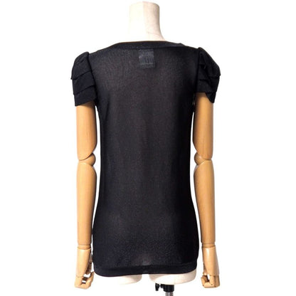 Chanel Blouse Size 36 09P Puff Sleeves French Sleeves Short Sleeves Pleated