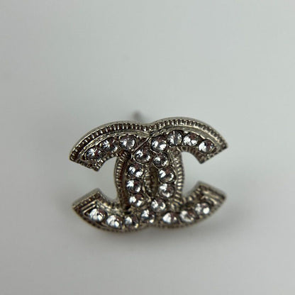 Chanel Coco Mark Accessories Earrings Silver A11V Vintage Ladies