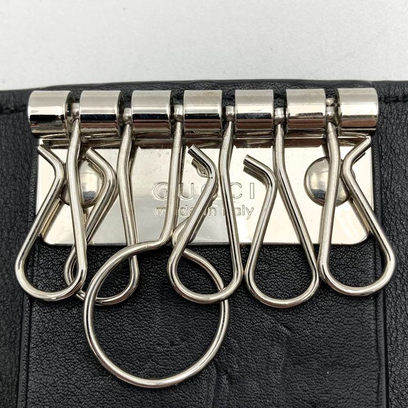 Gucci 150402 Key Case Key Guccissima Leather Black Ladies Men