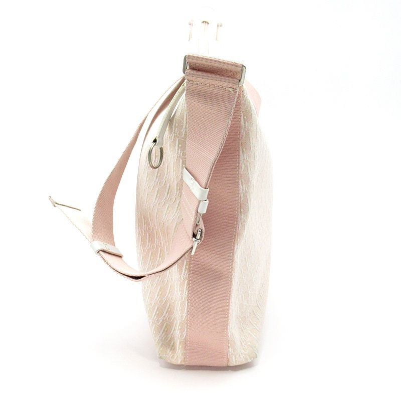 Dior Street Chic Messenger Bag Canvas Women Shoulder Bag Pink Excellent