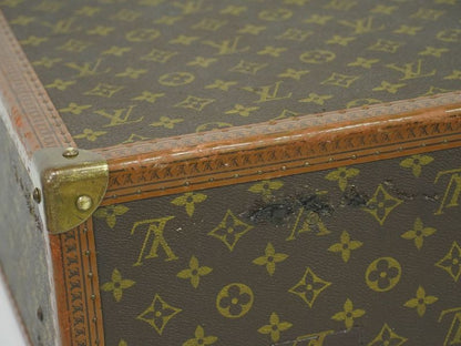 Authentic Louis Vuitton LV Bisten 50 Monogram Trunk Travel Bag Handbag Brown