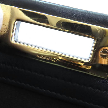 Fendi 8bn290 Peekaboo Regular Nappaleather 2WAY Shoulder Handbag Black Gold