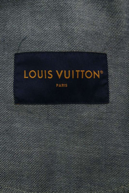 Louis Vuitton 25AW Rm252mm (9.92in) VON Hta17w LV Moire No Collar Denim Jacket
