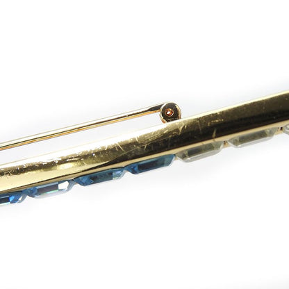 Christian Dior Brooch Metal Gold Clear Gold Hardware Plated Rhinestone Ribbon