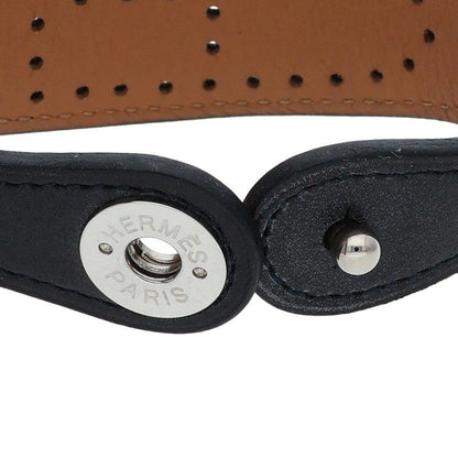 Hermes Evelyne □J Engraved Evelyn H Logo Leather Bracelet Ladies S