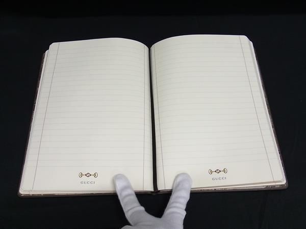Gucci Sherry Line Micro GG Horsebit PVC Notebook Stationery Beige