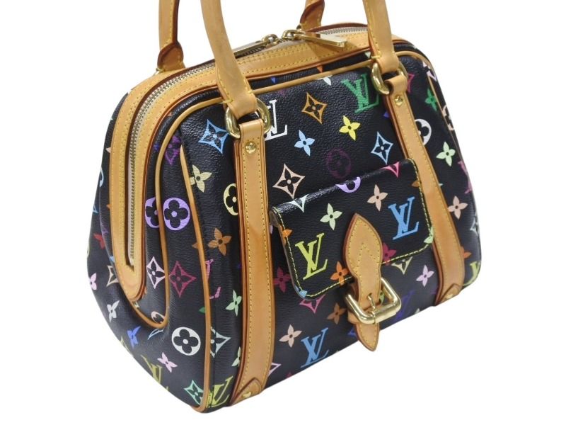 Louis Vuitton Monogram Multicolor Priscilla Handbag Noir Black Gold — view 4