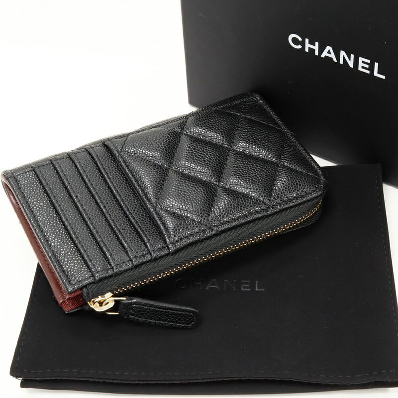 Chanel Coin Case With Card Case L-shape Zipper Fragment Case Matelasse Classic