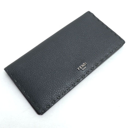 Fendi Selleria Long Wallet Gray 7m0355 Men's Used
